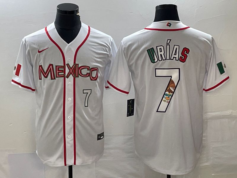 Men 2023 World Cub Mexico #7 Urias White Nike MLB Jersey70->more jerseys->MLB Jersey